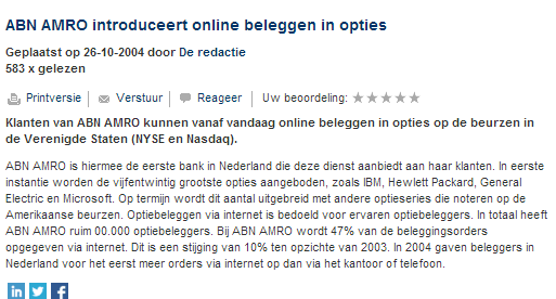 Buitelandse opties ABNAMRO